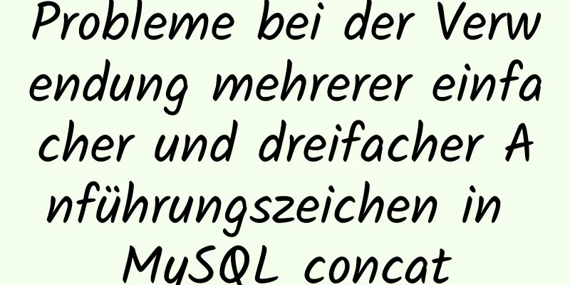 Probleme bei der Verwendung mehrerer einfacher und dreifacher Anführungszeichen in MySQL concat