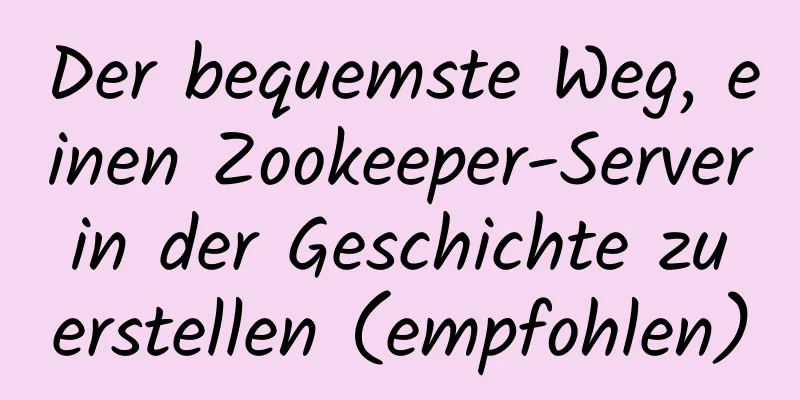 Der bequemste Weg, einen Zookeeper-Server in der Geschichte zu erstellen (empfohlen)