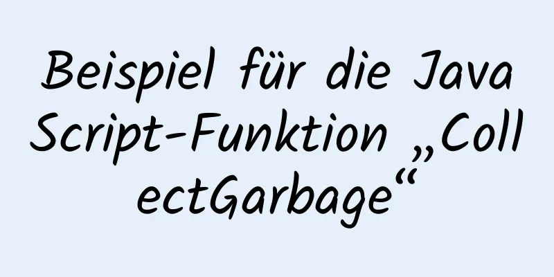 Beispiel für die JavaScript-Funktion „CollectGarbage“