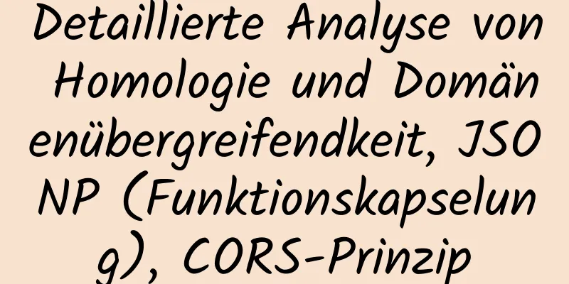 Detaillierte Analyse von Homologie und Domänenübergreifendkeit, JSONP (Funktionskapselung), CORS-Prinzip