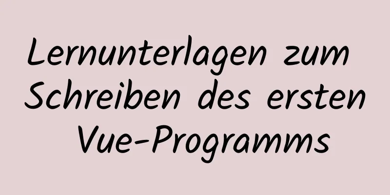 Lernunterlagen zum Schreiben des ersten Vue-Programms