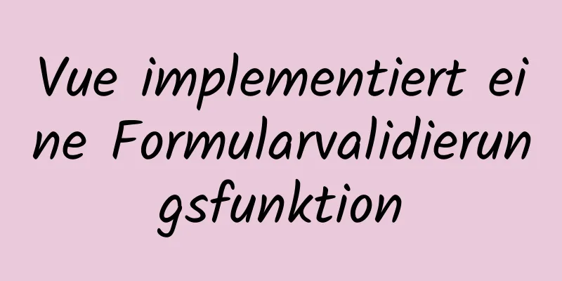 Vue implementiert eine Formularvalidierungsfunktion