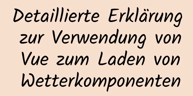 Detaillierte Erklärung zur Verwendung von Vue zum Laden von Wetterkomponenten