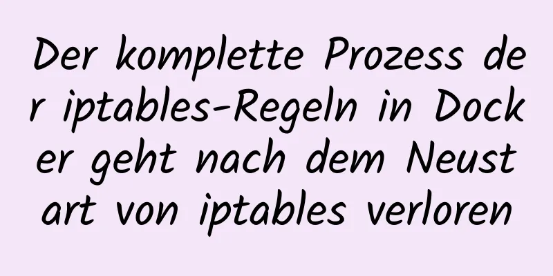 Der komplette Prozess der iptables-Regeln in Docker geht nach dem Neustart von iptables verloren