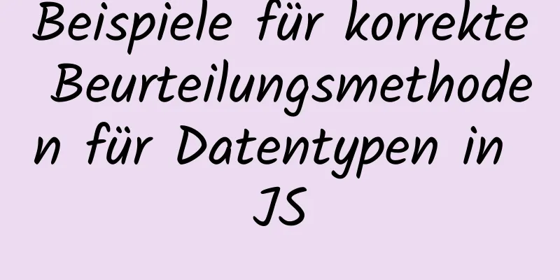 Beispiele für korrekte Beurteilungsmethoden für Datentypen in JS