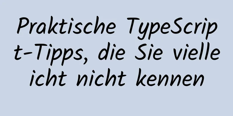 Praktische TypeScript-Tipps, die Sie vielleicht nicht kennen