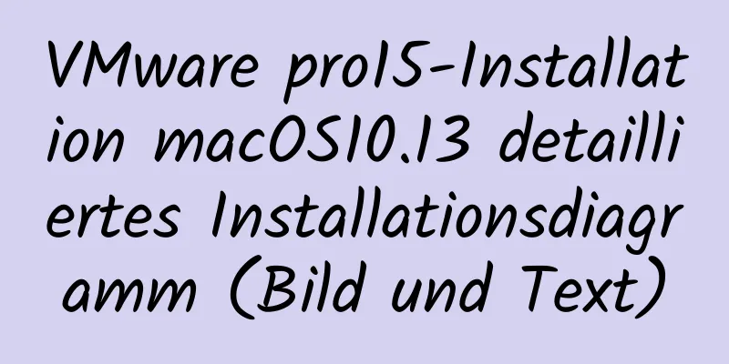 VMware pro15-Installation macOS10.13 detailliertes Installationsdiagramm (Bild und Text)