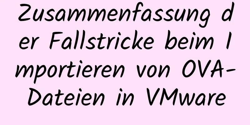 Zusammenfassung der Fallstricke beim Importieren von OVA-Dateien in VMware