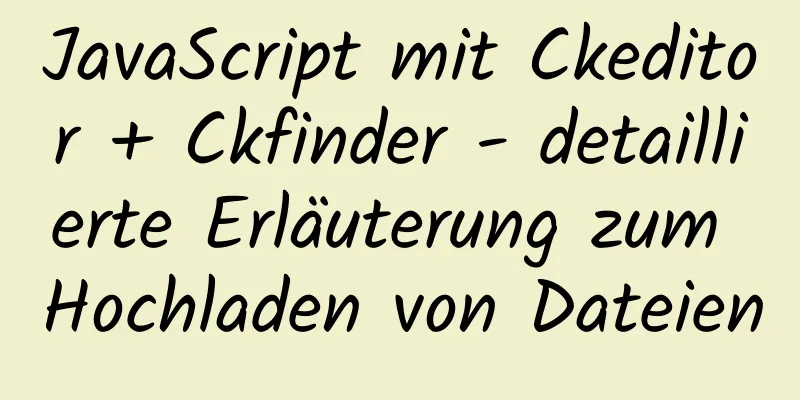 JavaScript mit Ckeditor + Ckfinder - detaillierte Erläuterung zum Hochladen von Dateien