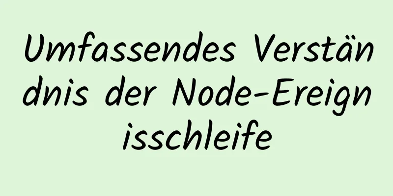 Umfassendes Verständnis der Node-Ereignisschleife