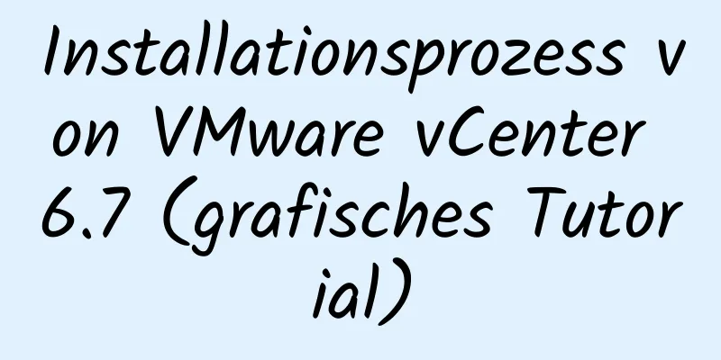 Installationsprozess von VMware vCenter 6.7 (grafisches Tutorial)