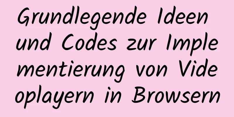 Grundlegende Ideen und Codes zur Implementierung von Videoplayern in Browsern