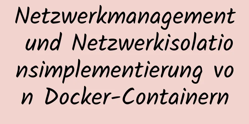 Netzwerkmanagement und Netzwerkisolationsimplementierung von Docker-Containern