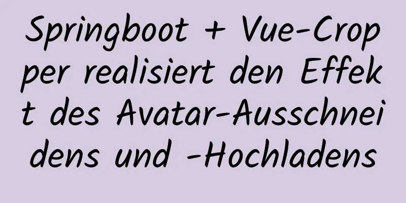 Springboot + Vue-Cropper realisiert den Effekt des Avatar-Ausschneidens und -Hochladens