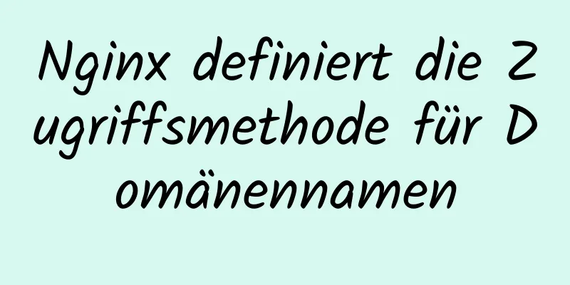 Nginx definiert die Zugriffsmethode für Domänennamen