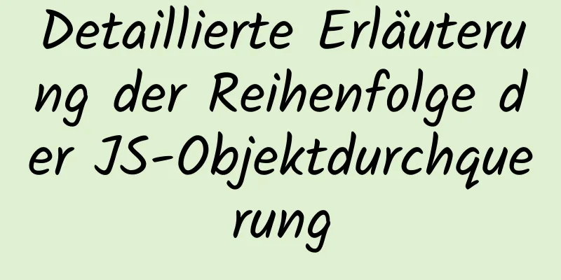 Detaillierte Erläuterung der Reihenfolge der JS-Objektdurchquerung