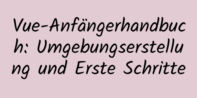 Vue-Anfängerhandbuch: Umgebungserstellung und Erste Schritte