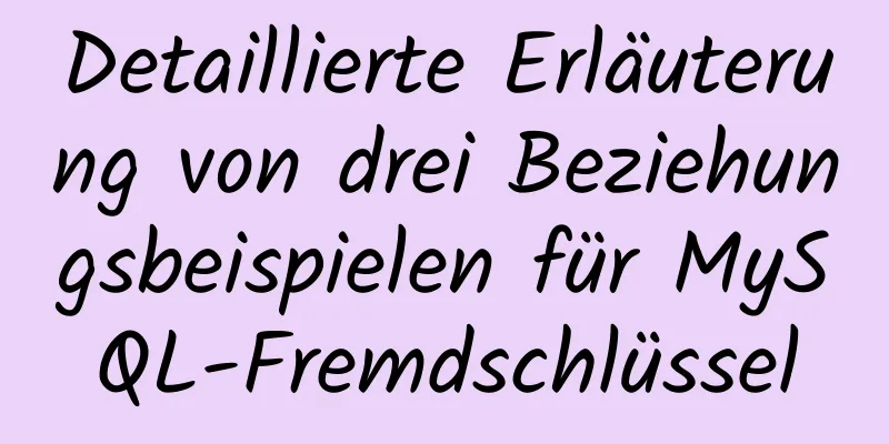 Detaillierte Erläuterung von drei Beziehungsbeispielen für MySQL-Fremdschlüssel