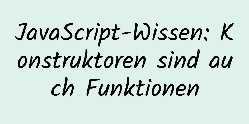 JavaScript-Wissen: Konstruktoren sind auch Funktionen