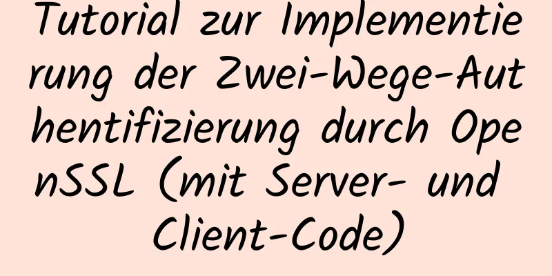 Tutorial zur Implementierung der Zwei-Wege-Authentifizierung durch OpenSSL (mit Server- und Client-Code)