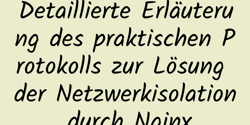 Detaillierte Erläuterung des praktischen Protokolls zur Lösung der Netzwerkisolation durch Nginx