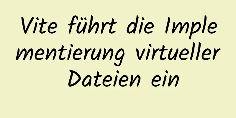 Vite führt die Implementierung virtueller Dateien ein