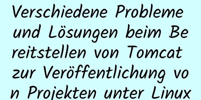 Verschiedene Probleme und Lösungen beim Bereitstellen von Tomcat zur Veröffentlichung von Projekten unter Linux