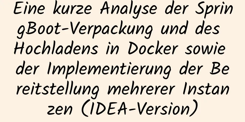 Eine kurze Analyse der SpringBoot-Verpackung und des Hochladens in Docker sowie der Implementierung der Bereitstellung mehrerer Instanzen (IDEA-Version)