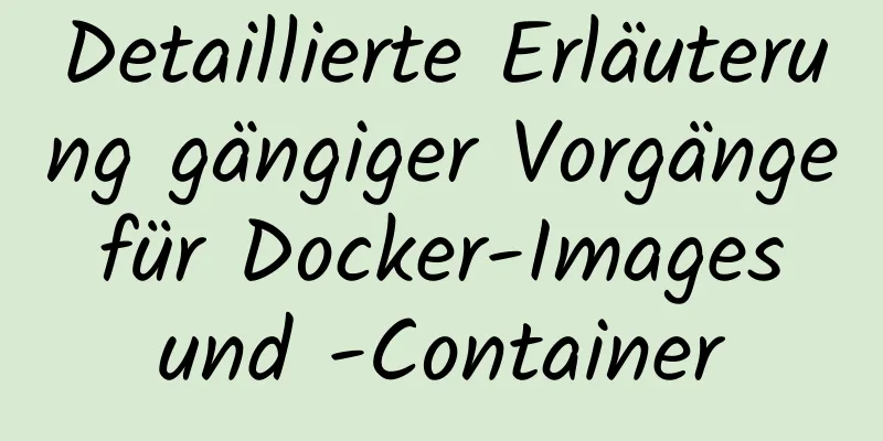 Detaillierte Erläuterung gängiger Vorgänge für Docker-Images und -Container