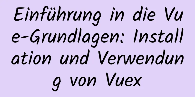 Einführung in die Vue-Grundlagen: Installation und Verwendung von Vuex