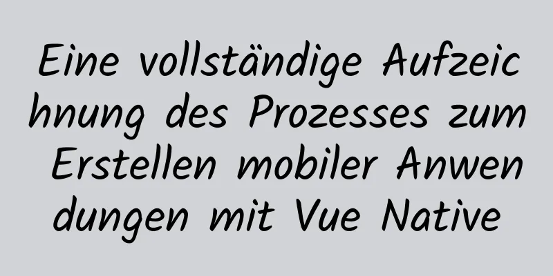 Eine vollständige Aufzeichnung des Prozesses zum Erstellen mobiler Anwendungen mit Vue Native