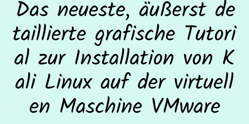 Das neueste, äußerst detaillierte grafische Tutorial zur Installation von Kali Linux auf der virtuellen Maschine VMware