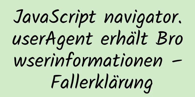 JavaScript navigator.userAgent erhält Browserinformationen – Fallerklärung