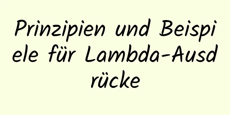 Prinzipien und Beispiele für Lambda-Ausdrücke