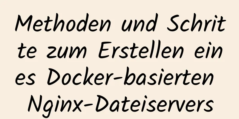 Methoden und Schritte zum Erstellen eines Docker-basierten Nginx-Dateiservers