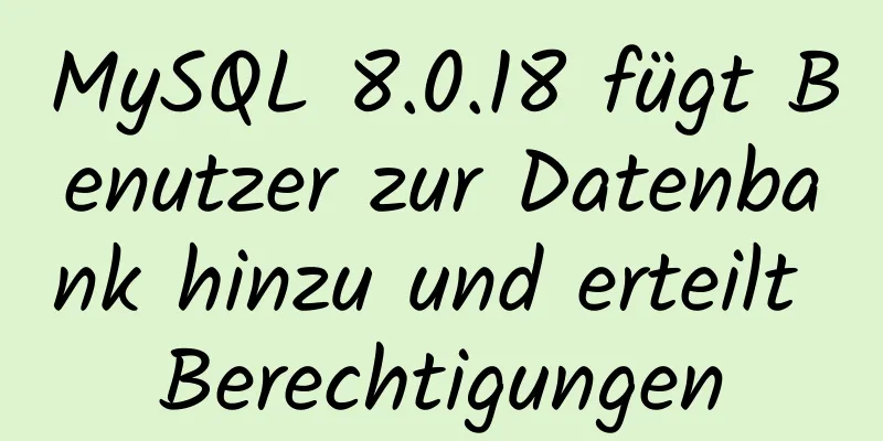 MySQL 8.0.18 fügt Benutzer zur Datenbank hinzu und erteilt Berechtigungen