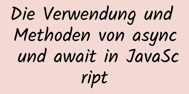 Die Verwendung und Methoden von async und await in JavaScript