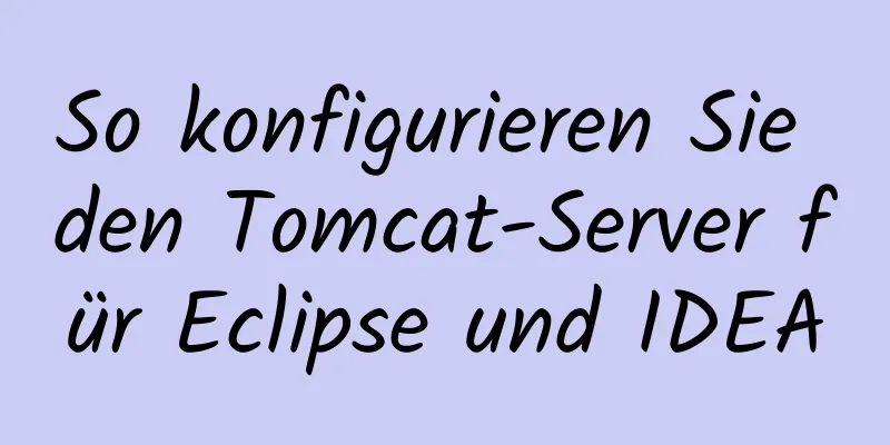 So konfigurieren Sie den Tomcat-Server für Eclipse und IDEA