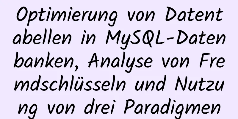 Optimierung von Datentabellen in MySQL-Datenbanken, Analyse von Fremdschlüsseln und Nutzung von drei Paradigmen