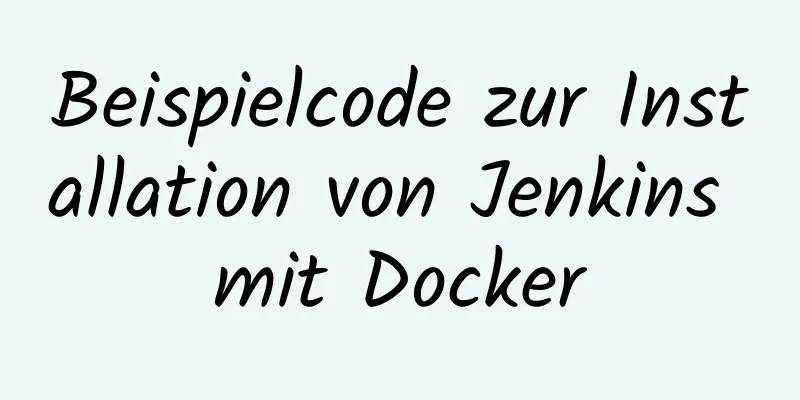 Beispielcode zur Installation von Jenkins mit Docker