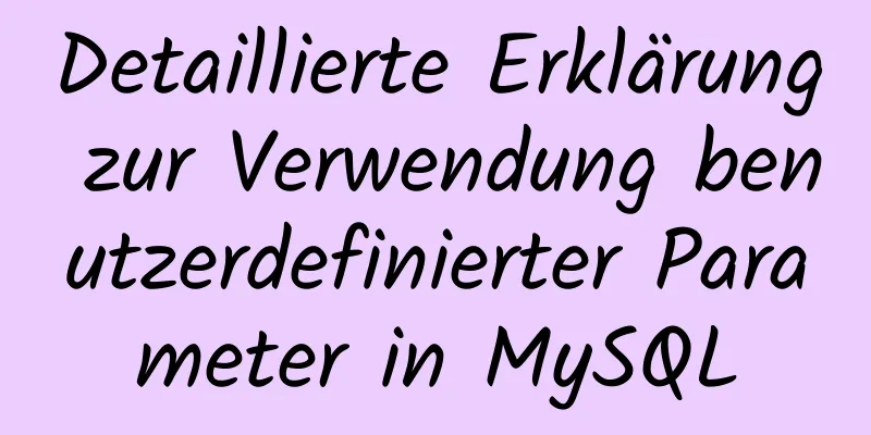 Detaillierte Erklärung zur Verwendung benutzerdefinierter Parameter in MySQL