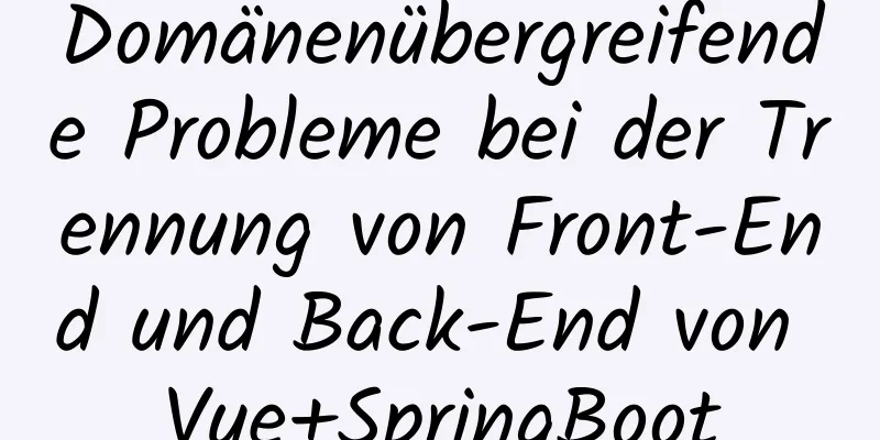 Domänenübergreifende Probleme bei der Trennung von Front-End und Back-End von Vue+SpringBoot