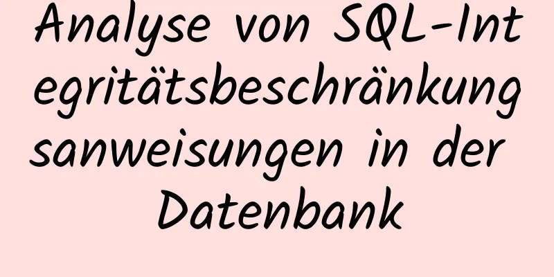 Analyse von SQL-Integritätsbeschränkungsanweisungen in der Datenbank