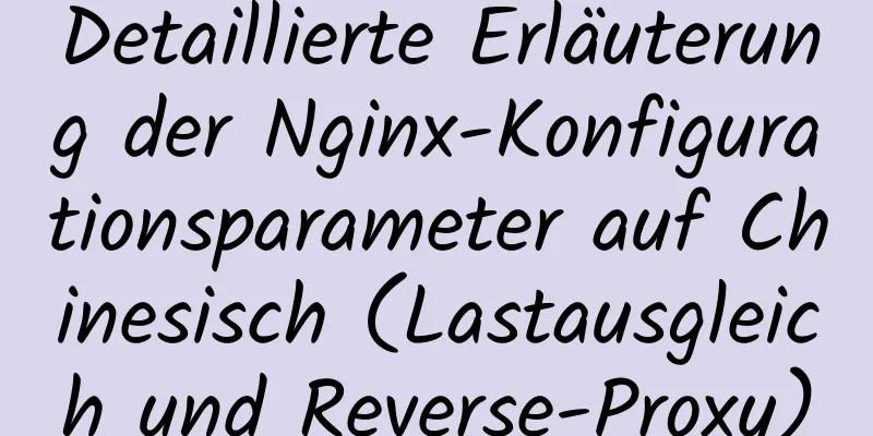 Detaillierte Erläuterung der Nginx-Konfigurationsparameter auf Chinesisch (Lastausgleich und Reverse-Proxy)