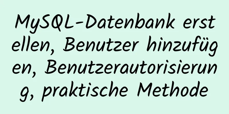 MySQL-Datenbank erstellen, Benutzer hinzufügen, Benutzerautorisierung, praktische Methode