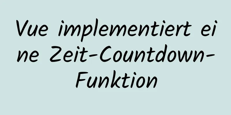 Vue implementiert eine Zeit-Countdown-Funktion