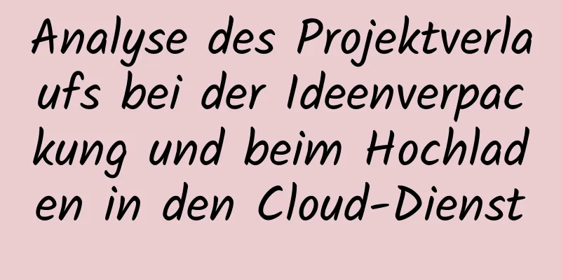 Analyse des Projektverlaufs bei der Ideenverpackung und beim Hochladen in den Cloud-Dienst