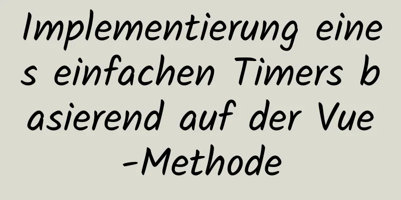 Implementierung eines einfachen Timers basierend auf der Vue-Methode