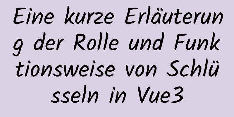 Eine kurze Erläuterung der Rolle und Funktionsweise von Schlüsseln in Vue3