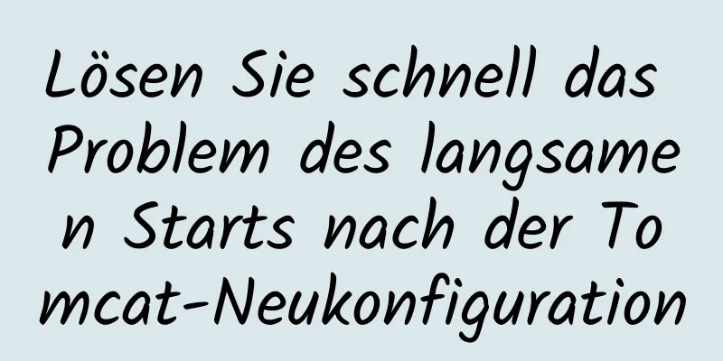 Lösen Sie schnell das Problem des langsamen Starts nach der Tomcat-Neukonfiguration